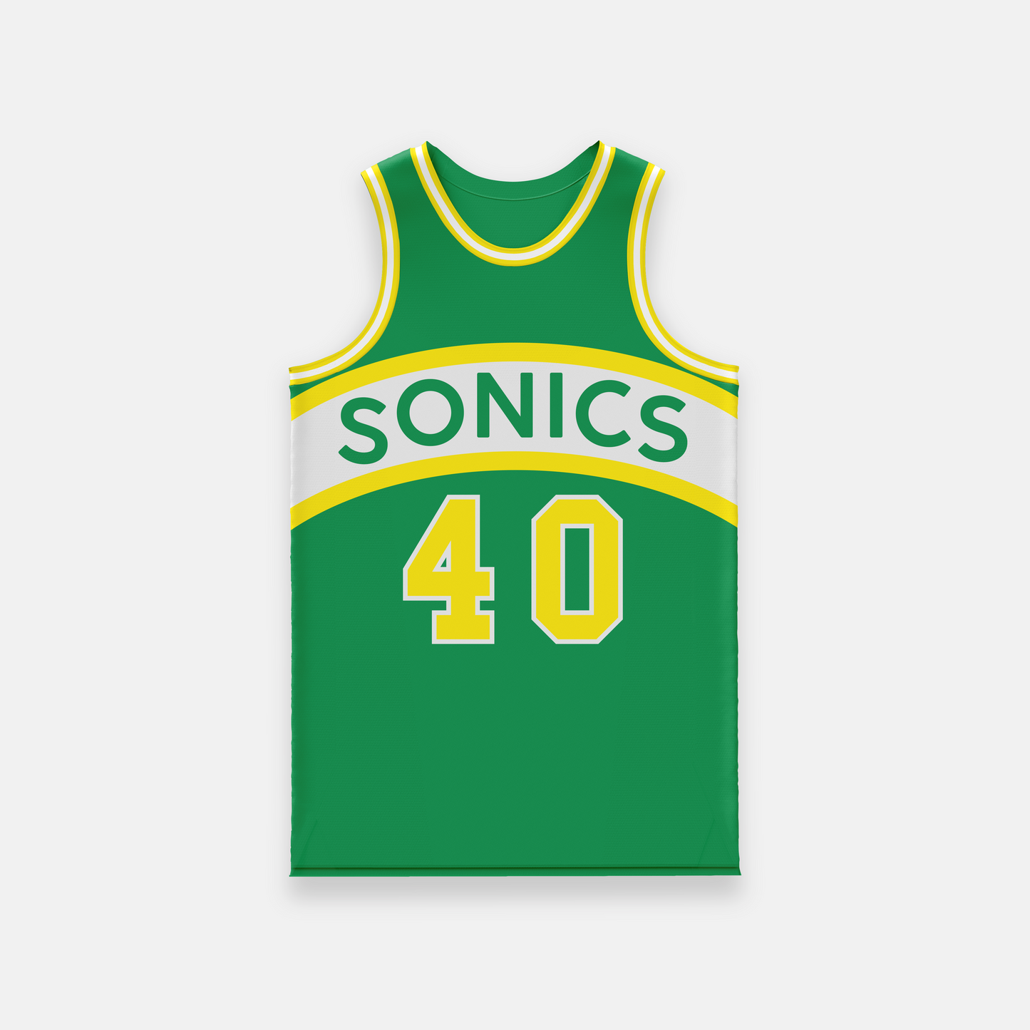 Seattle Sonics-style Green and Yellow Basketball Jersey