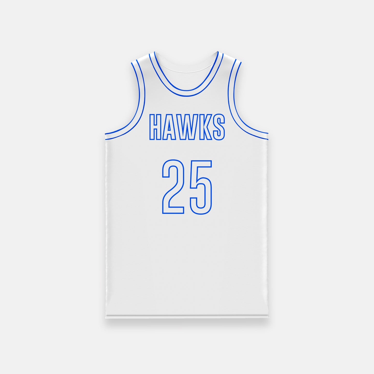 White Custom Basketball Jersey with Blue Trim