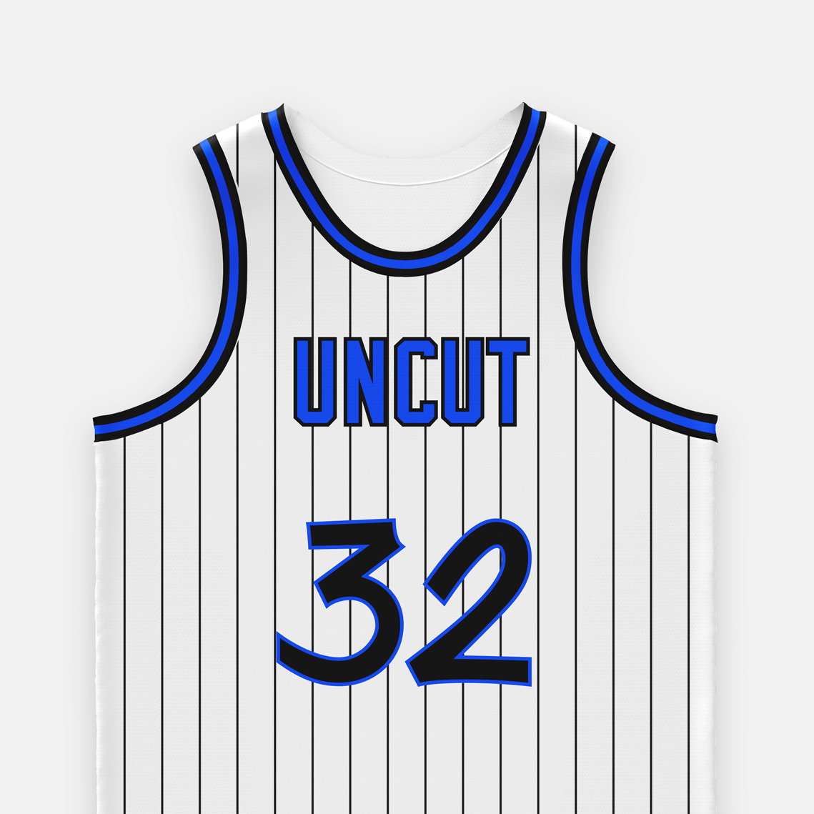 Orlando Magic-style White Pinstriped Basketball Jersey