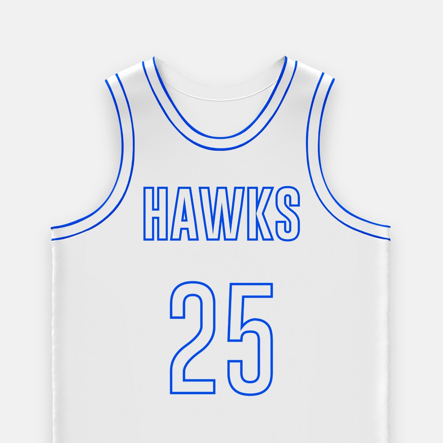 White Custom Basketball Jersey with Blue Trim