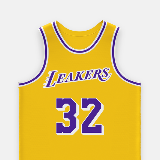 Lakers-style Gold & Purple Basketball Jersey