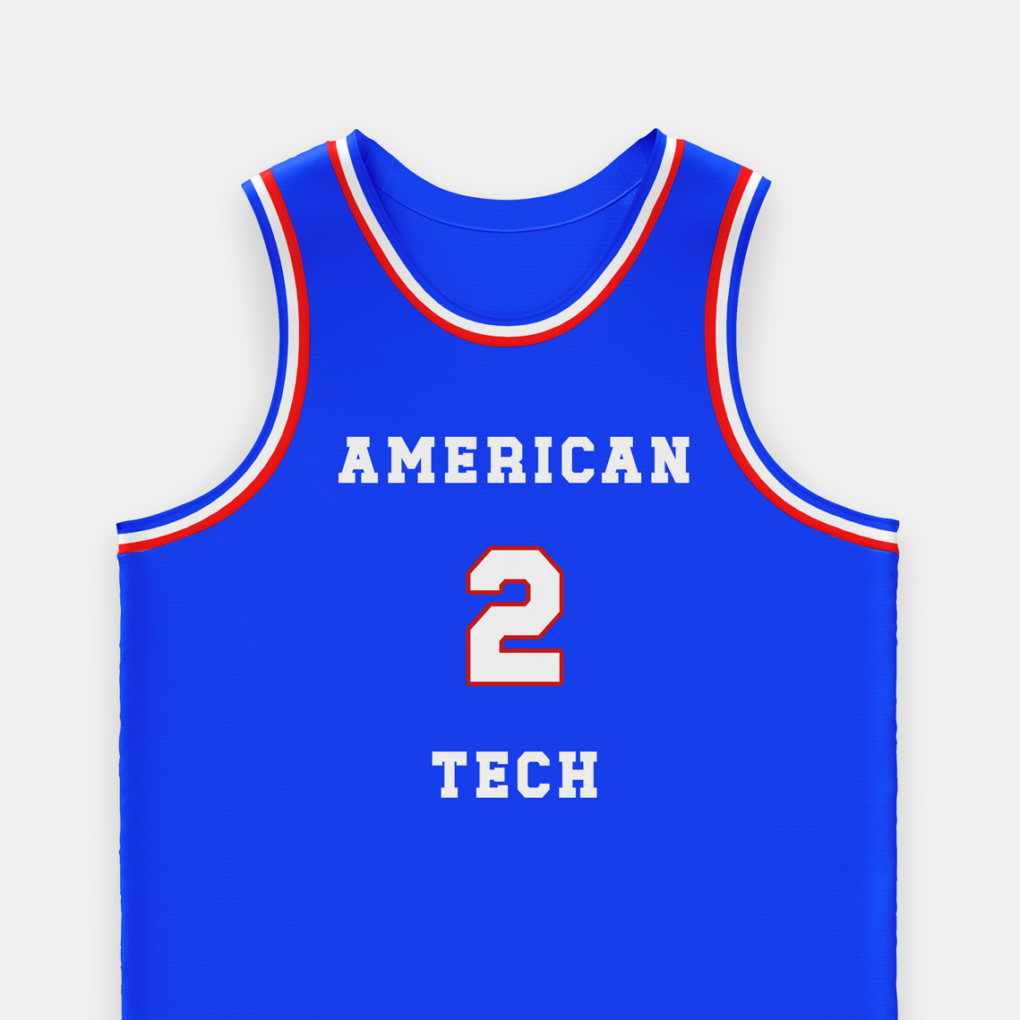 Custom Blue, Red, White Basketball Jersey