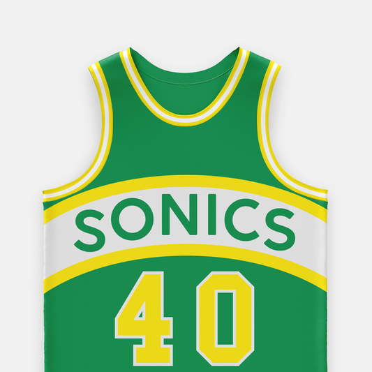 Seattle Sonics-style Green and Yellow Basketball Jersey