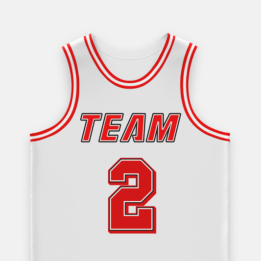 Miami Heat-style White & Red Custom Basketball Jersey