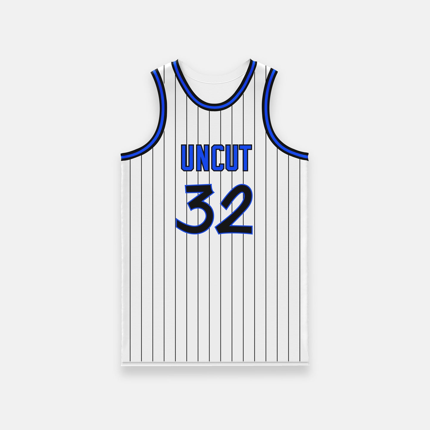 Orlando Magic-style White Pinstriped Basketball Jersey