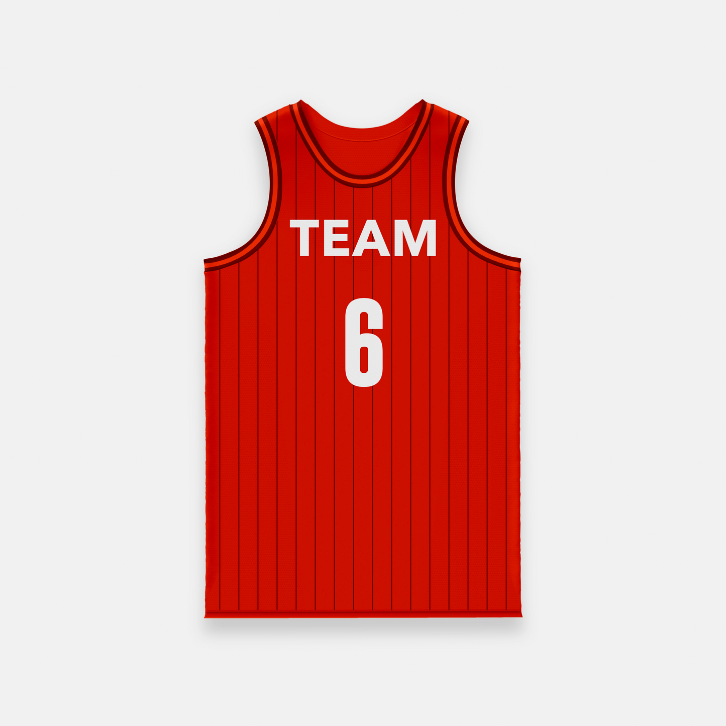 Custom Red Pinstripes Basketball Jersey