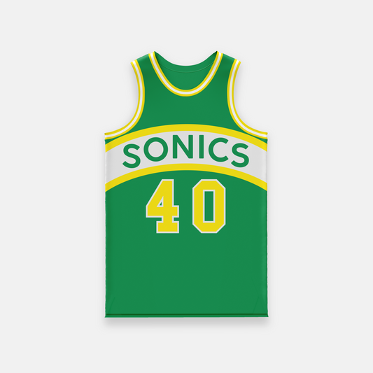 Seattle Sonics-style Green and Yellow Basketball Jersey