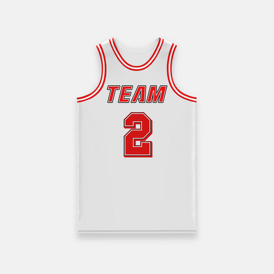 Miami Heat-style White & Red Custom Basketball Jersey